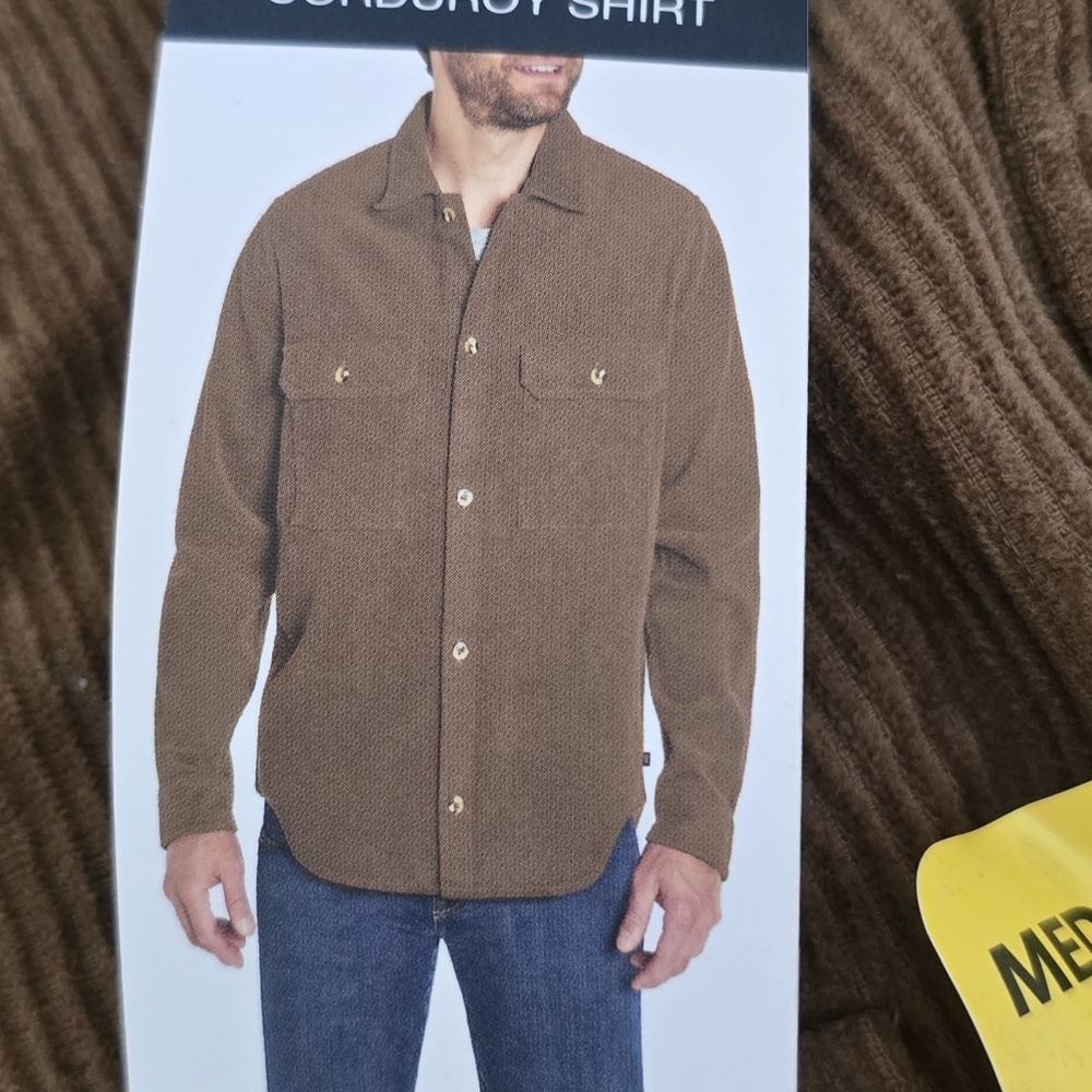 GAP Men’s Size Medium Camel Tan Oversized Corduroy Button down Shirt Shacket